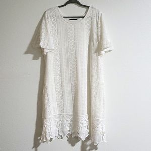 Mikarose White Cotton Lace Dress